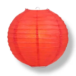 10" Red Round Paper Lantern, Even Ribbing, Chinese Hanging Wedding & Party Decoration