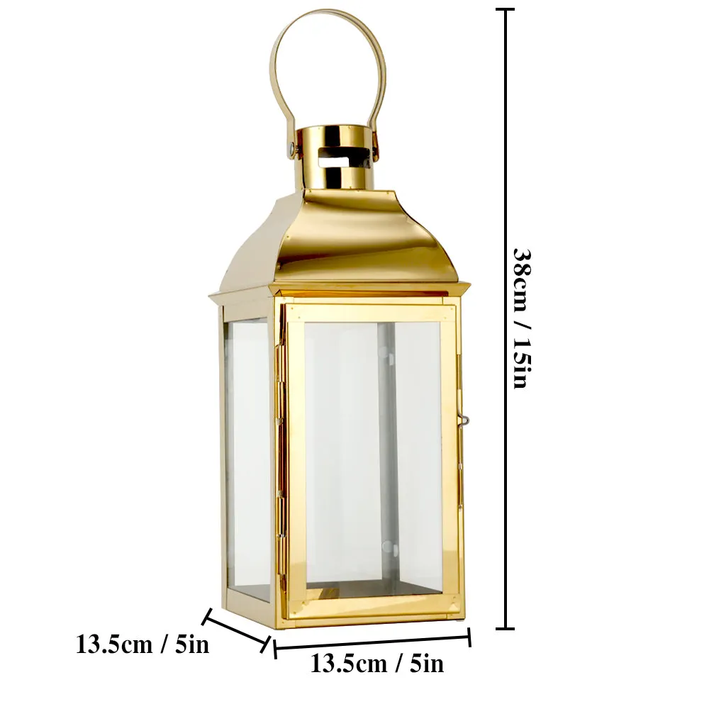 12.5" H Stainless Steel Decorative Candle Lanterns