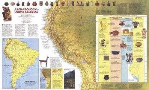 Archaeology of South America (1982) Wall Map by National Geographic