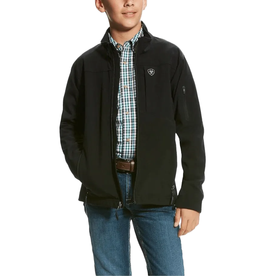 Ariat Boy's Vernon 2.0 Black Stretch Softshell Jacket