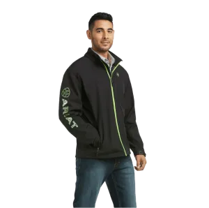 Ariat Men's Logo 2.0 Black & Bright Green Softshell Jacket