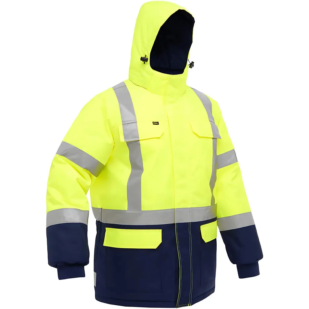 Bisley 343M6450X-YLNV/L ANSI Type R Class 3 and CSA Z96 Class 2 X-Back Extreme Cold Jacket with Navy Bottom