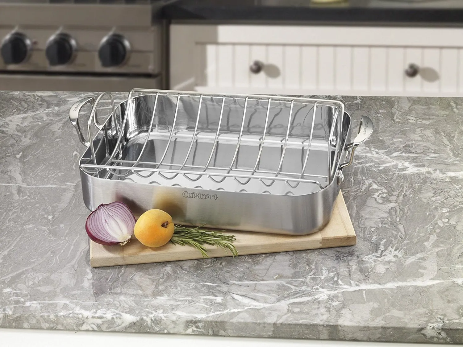 Cuisinart MCP117-16BR MultiClad Pro Stainless 16-Inch Rectangular Roaster with Rack