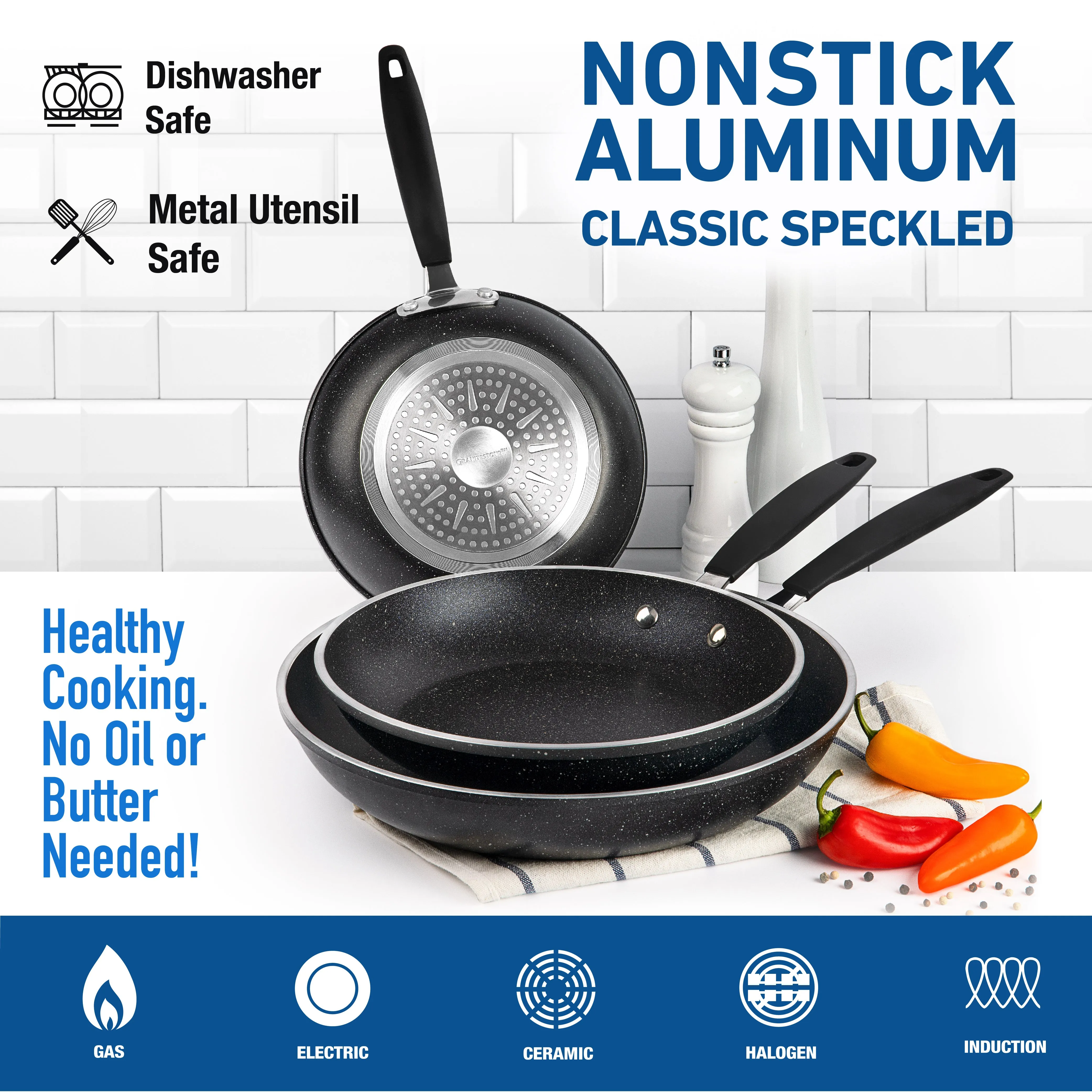 Easy Grip 3 Pack Skillet Set - Induction Capable