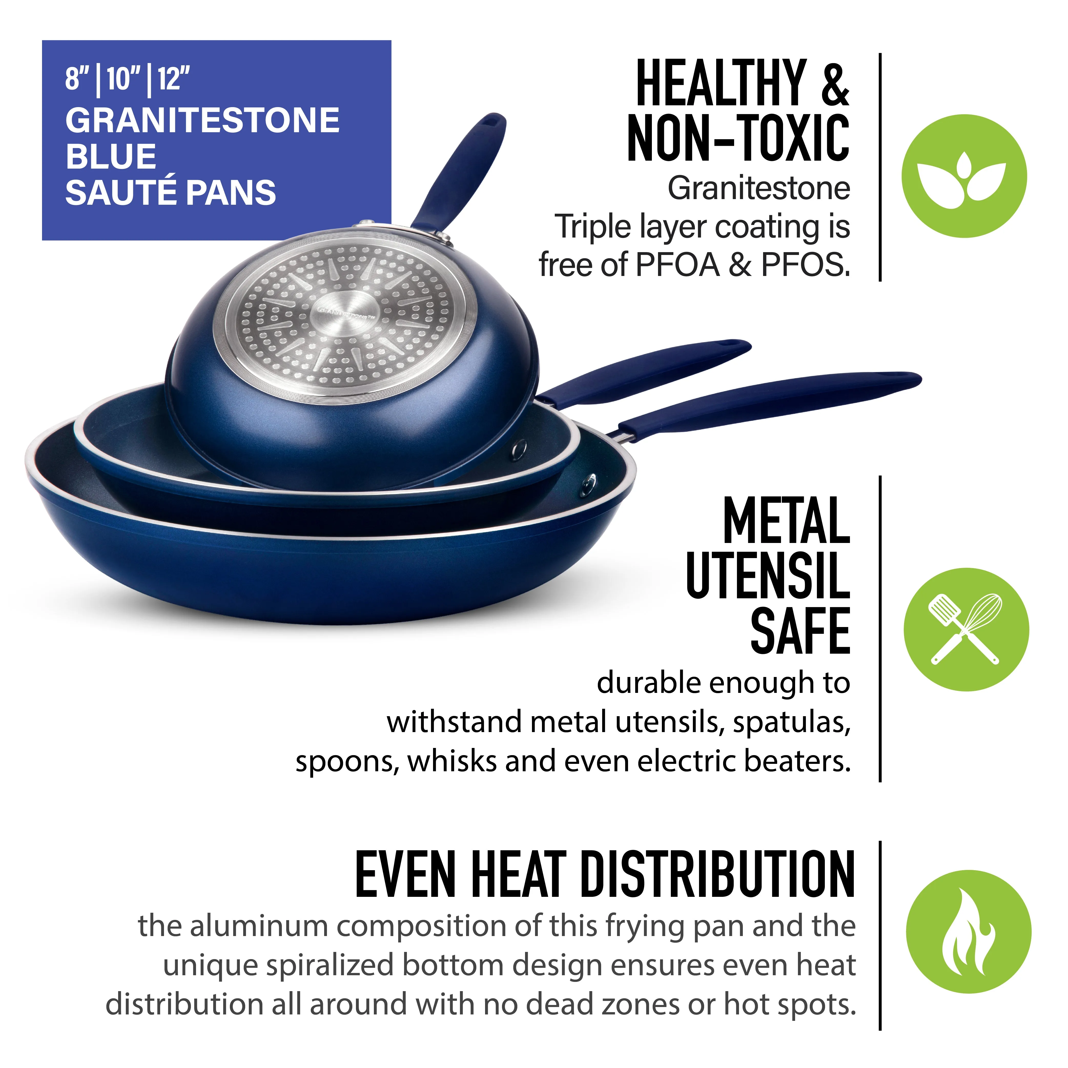 Easy Grip 3 Pack Skillet Set - Induction Capable