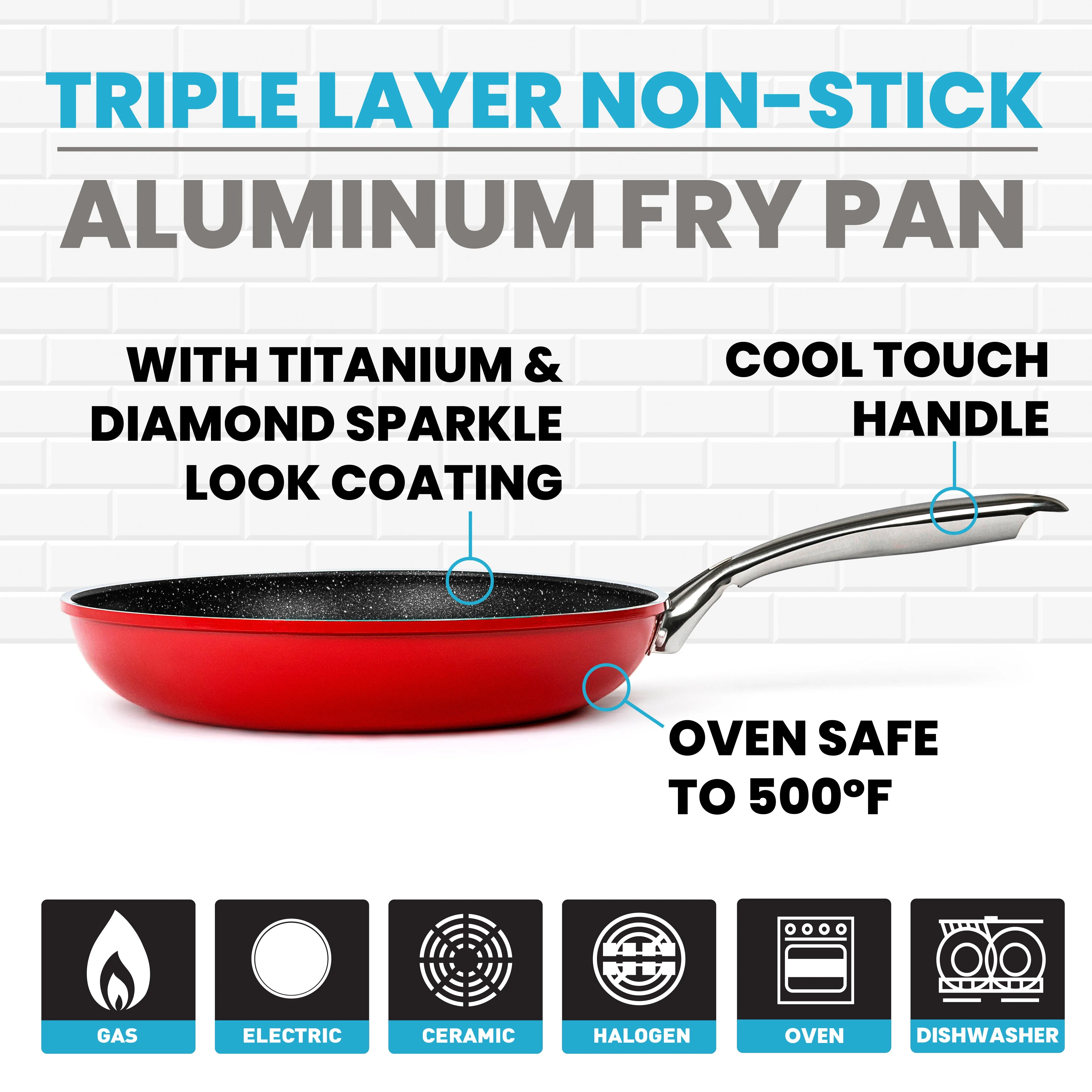 Granitestone 10" Non-Stick Round Fry Pan with titanium and diamond-infused coating