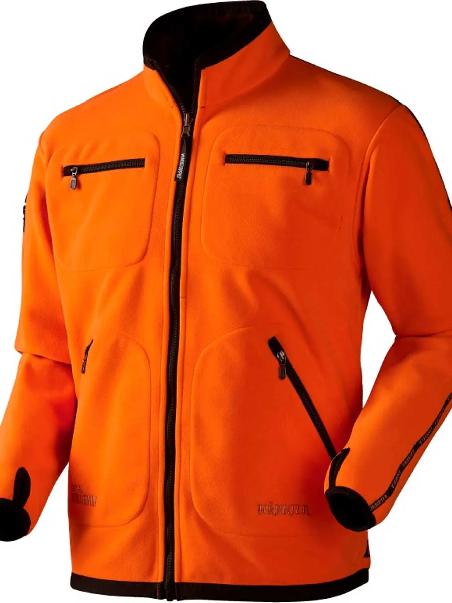 HARKILA Kamko Fleece - Mens Reversible Windstopper - Hunting Green/Orange Blaze