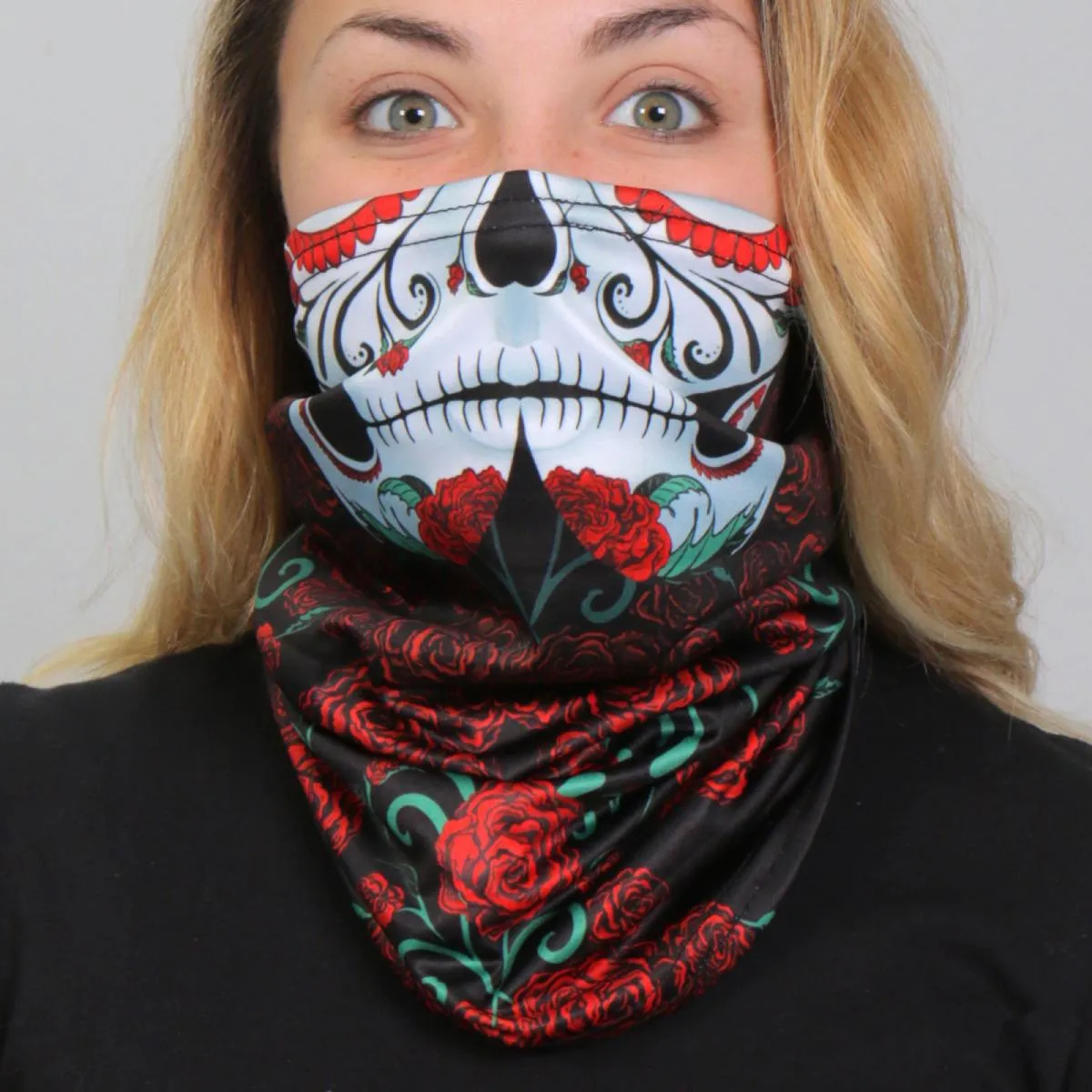 Hot Leathers HWN2003 Sugar Skull Neck Gaiter Mask