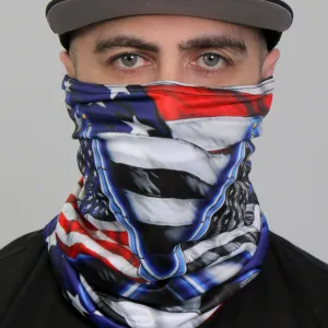 Hot Leathers HWN2031 Blue Line Flag Neck Gaiter