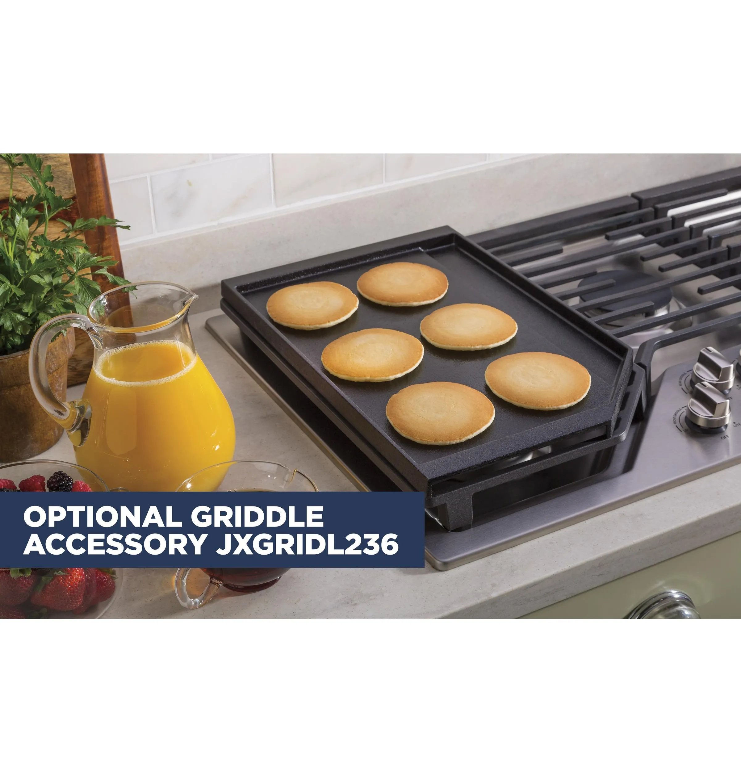 JGP5036SLSS GE® 36" Built-In Gas Cooktop with 5 Burners and Dishwasher Safe Grates