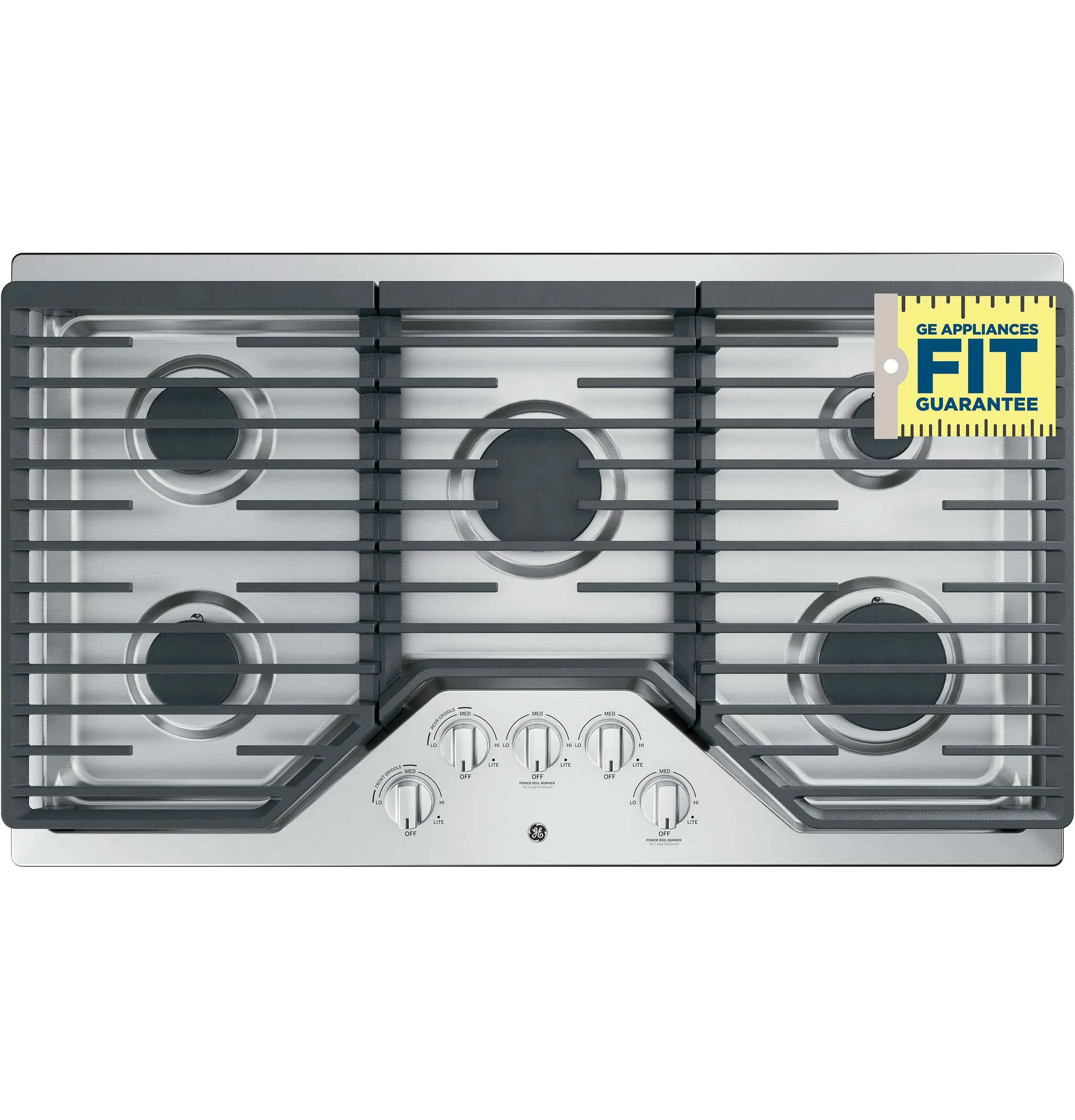 JGP5036SLSS GE® 36" Built-In Gas Cooktop with 5 Burners and Dishwasher Safe Grates