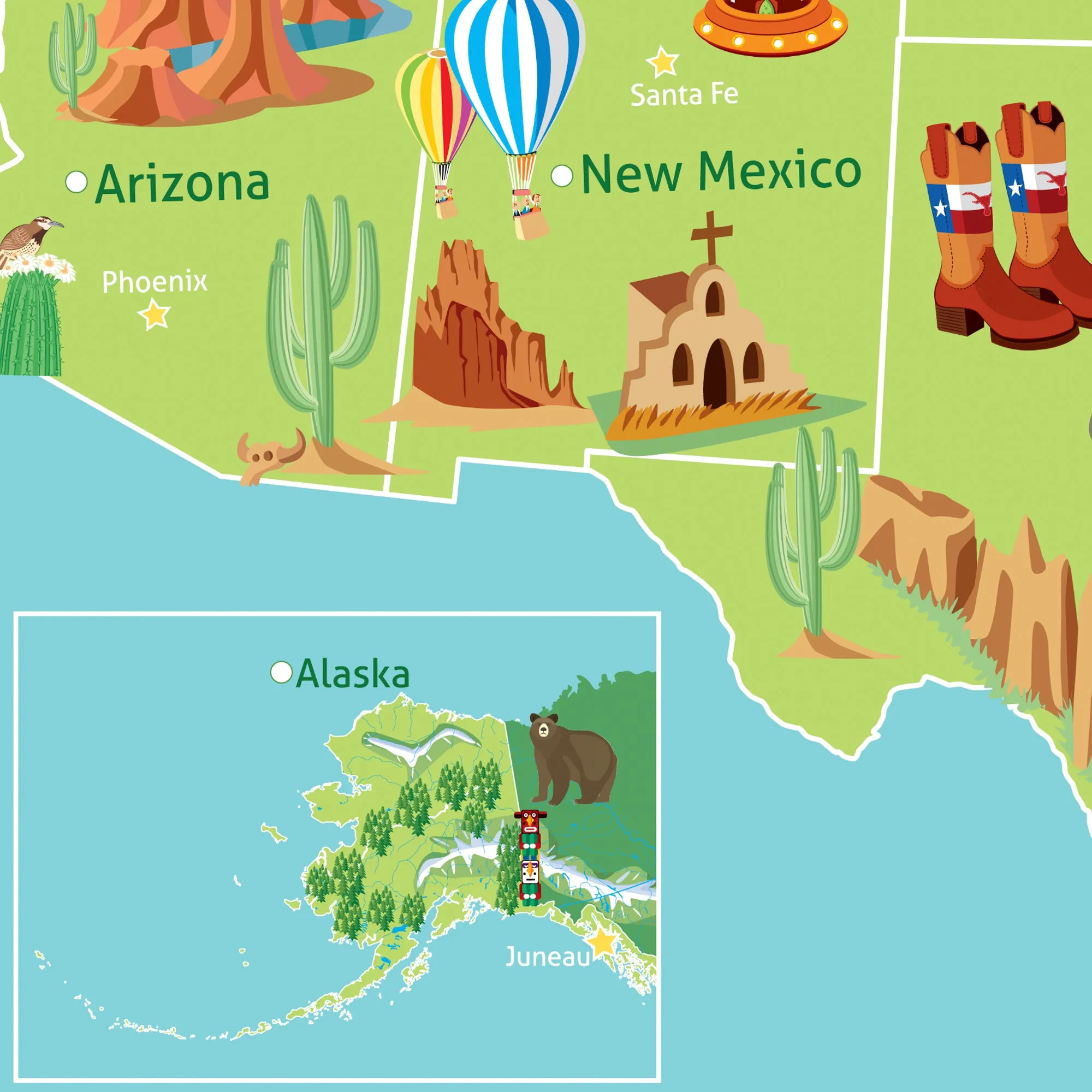 Kids USA Push Pin Map - 3 Panel