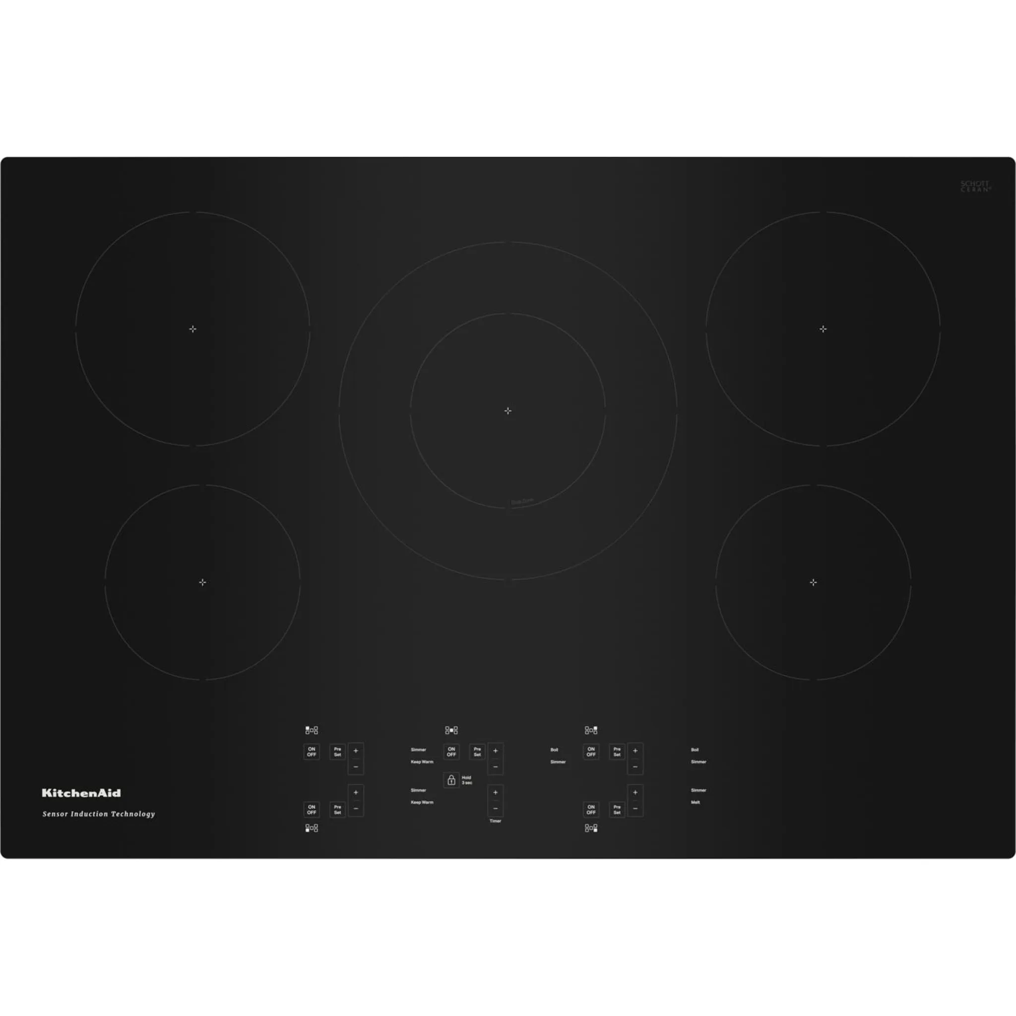 KitchenAid  30" 5-Element Sensor Induction Cooktop (KCIG550JBL)