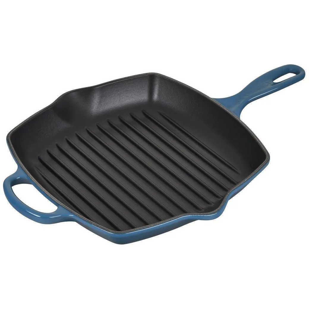 Le Creuset Enameled Cast Iron Signature 10.25'' Square Skillet Grill with Handle