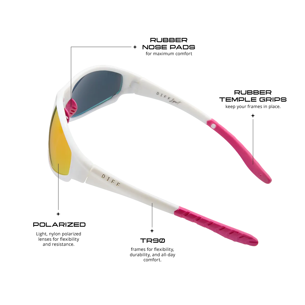 LIGHTNING - WHITE   SUNSET MIRROR   POLARIZED SUNGLASSES