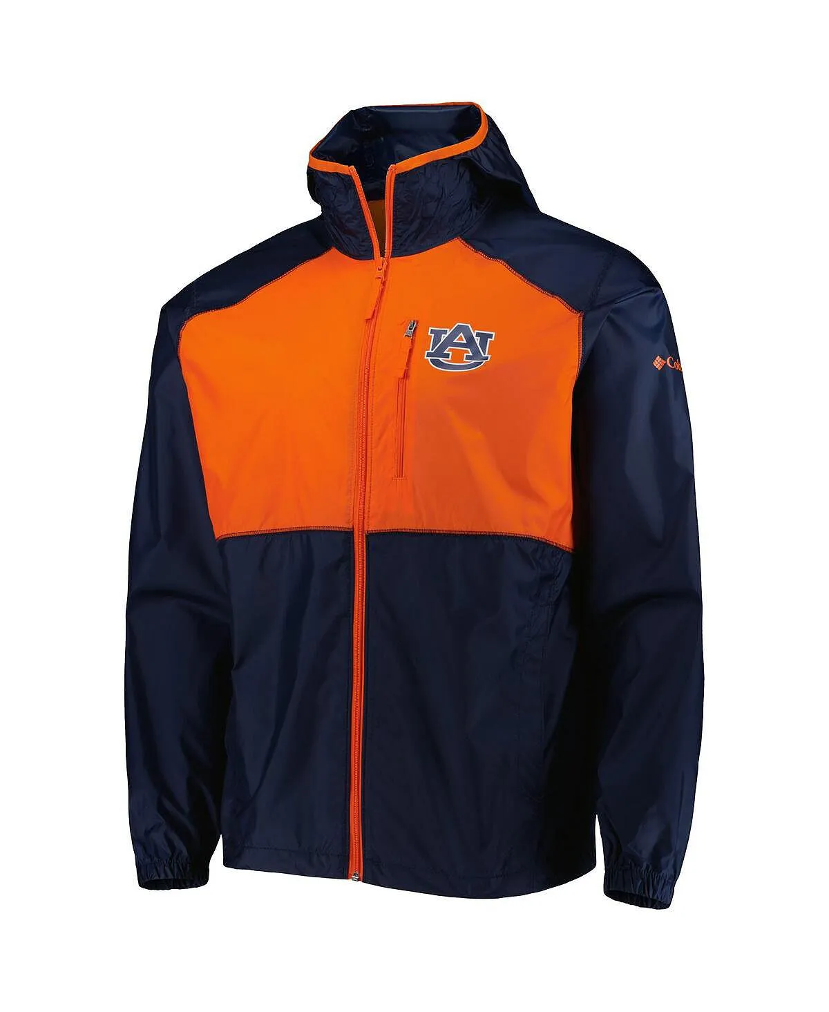 Men's Auburn Tigers Flash Forward Full Zip Navy Windbreaker Columbia Blue