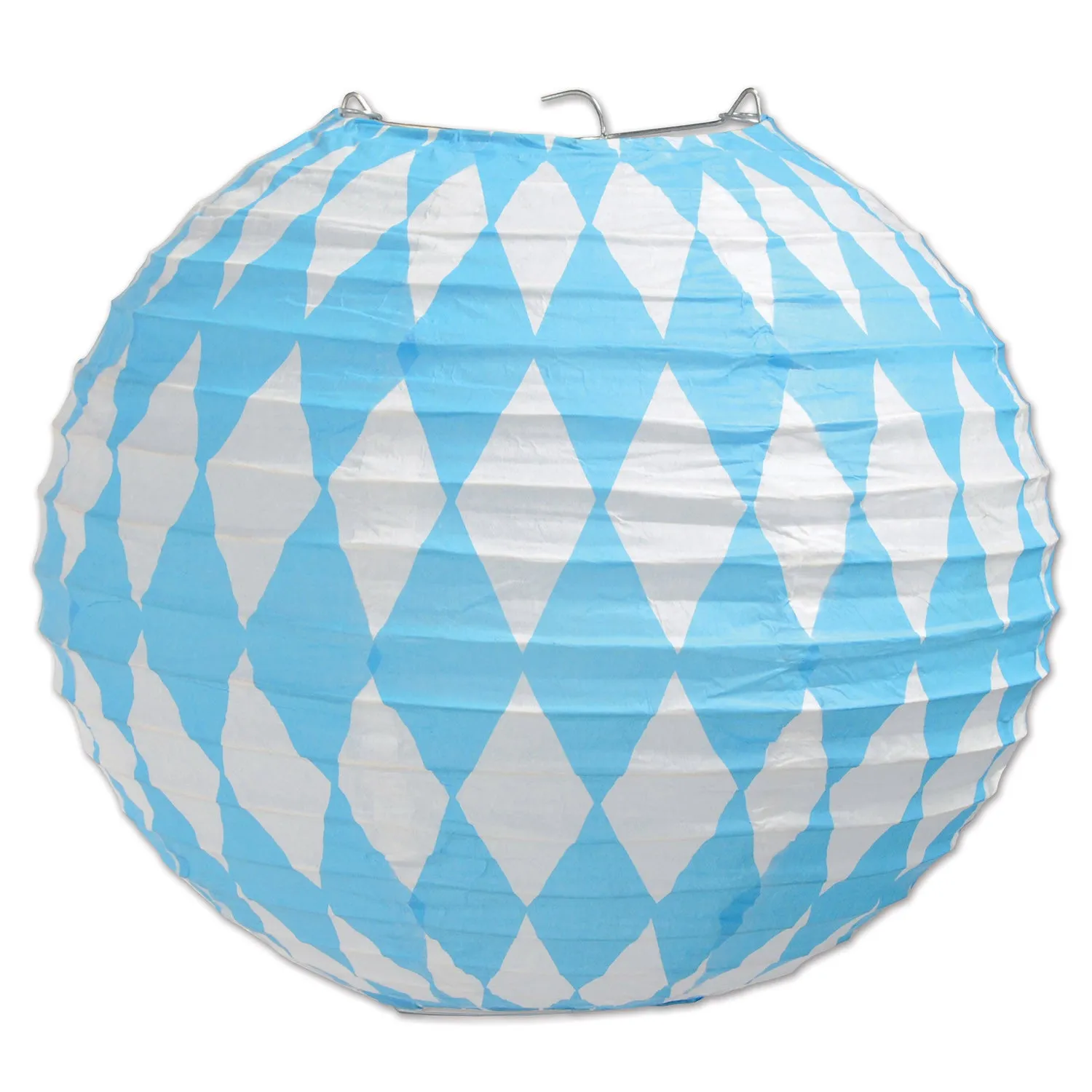 Oktoberfest Blue and White Paper Lanterns 9 ½"