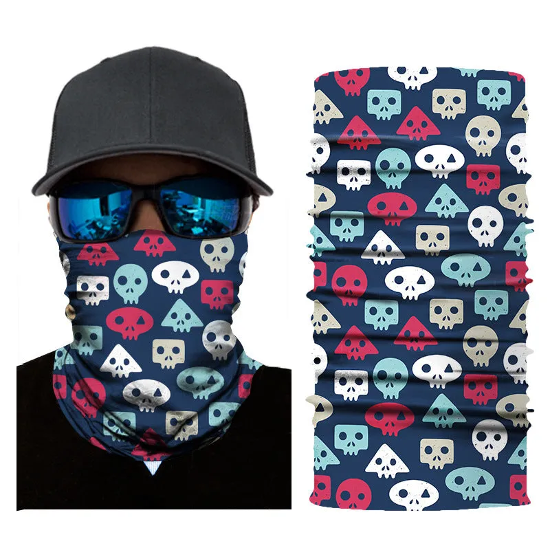 Outdoor Cycling Mask Sports Sun Protection Digital Camouflage Printing Skull Magic Headband