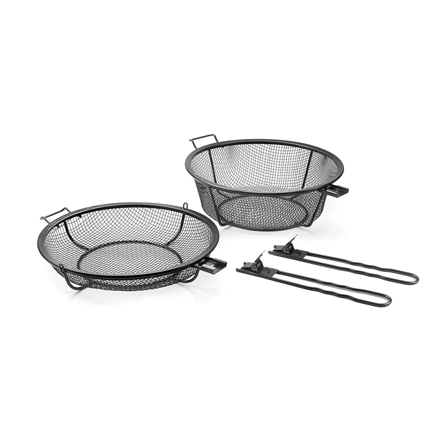 Outset 76182 Chef&#39;s Jumbo Outdoor Grill Basket and Skillet with Removable Handles