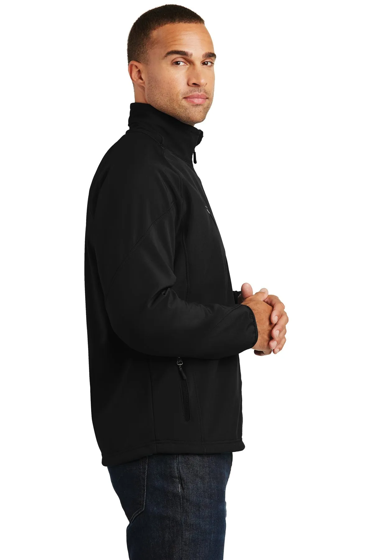 Port Authority Tall Textured Custom Soft Shell Jackets, Black