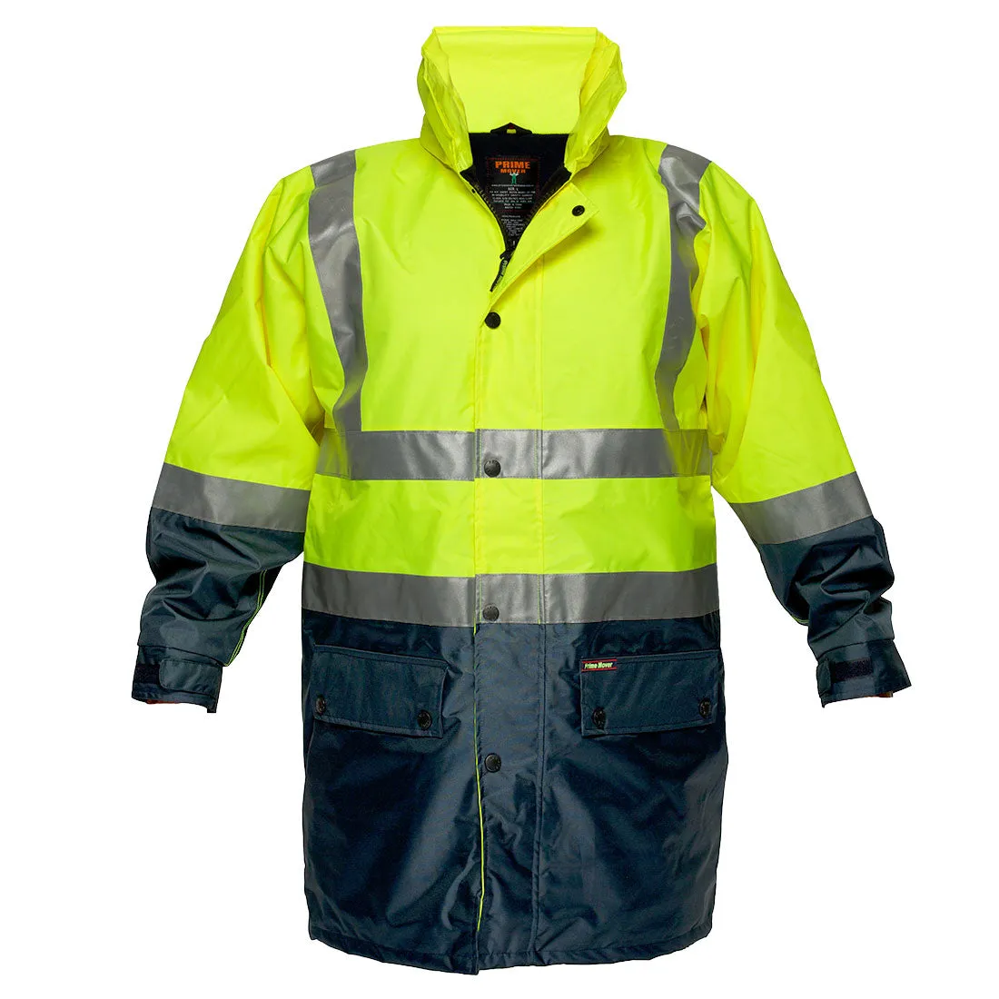 Portwest Hi-Vis Polar Fleece Lined Rain Jacket with Tape (MJ208)