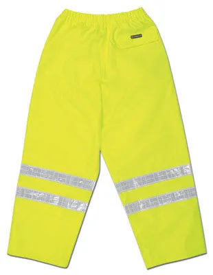 River City Garments 3X Fluorescent Lime Luminator Pro Polyester And Polyurethane Rain Pants With Drawstring Closure And Reflective Stripes