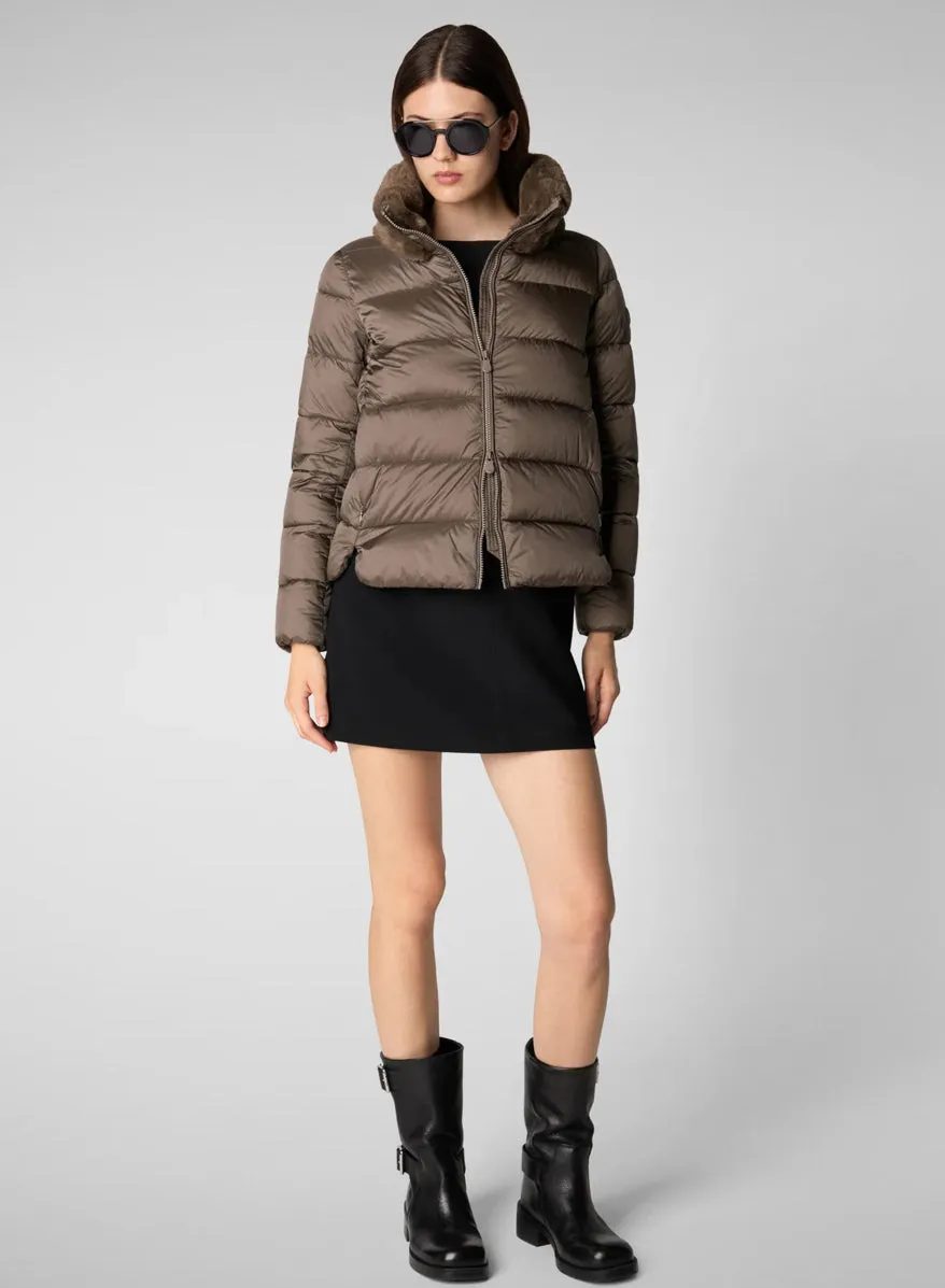 Save the Duck Mei Coat in Mud Grey