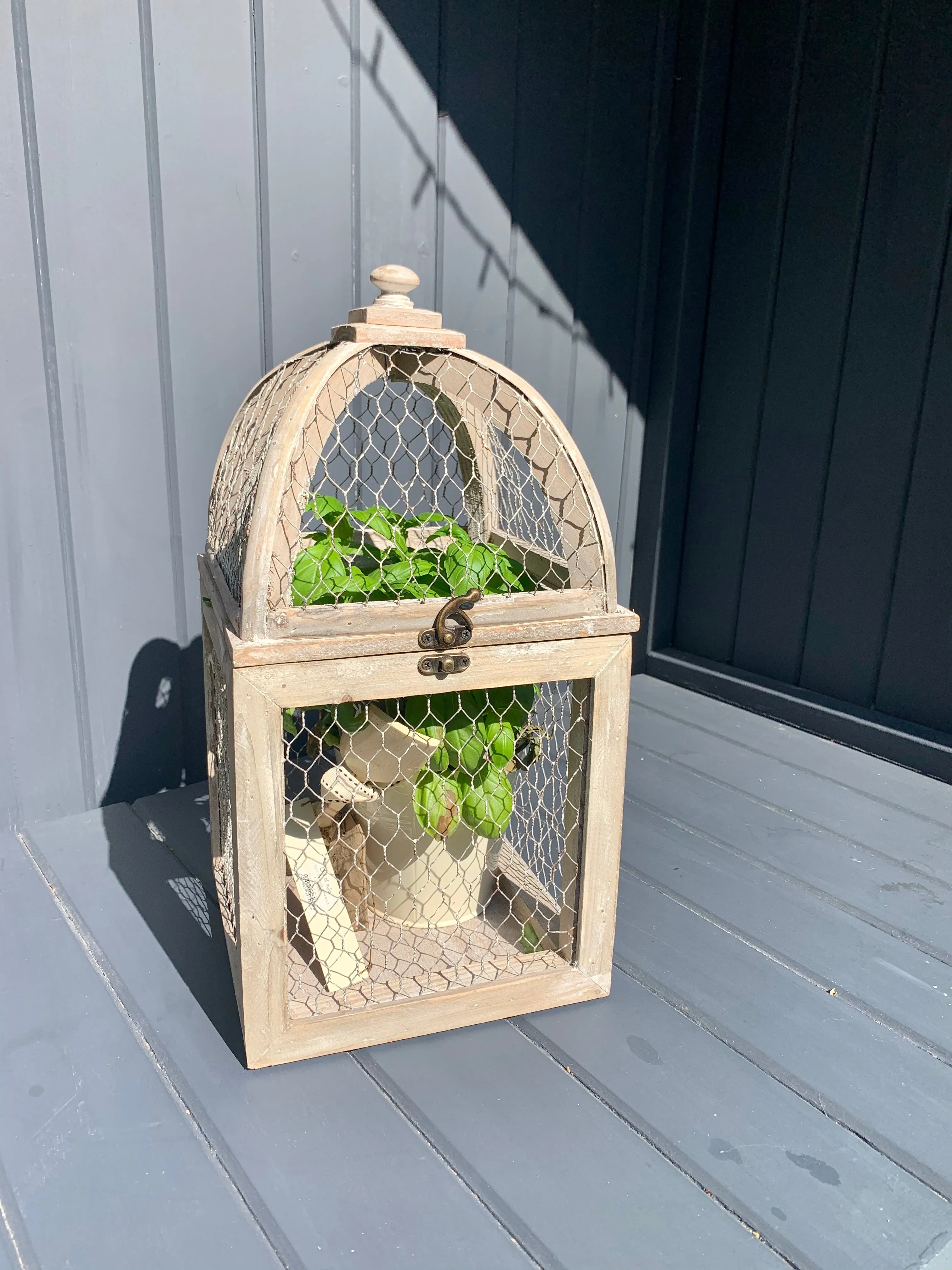 Set Of Two Chicken Wire Cage Lanterns