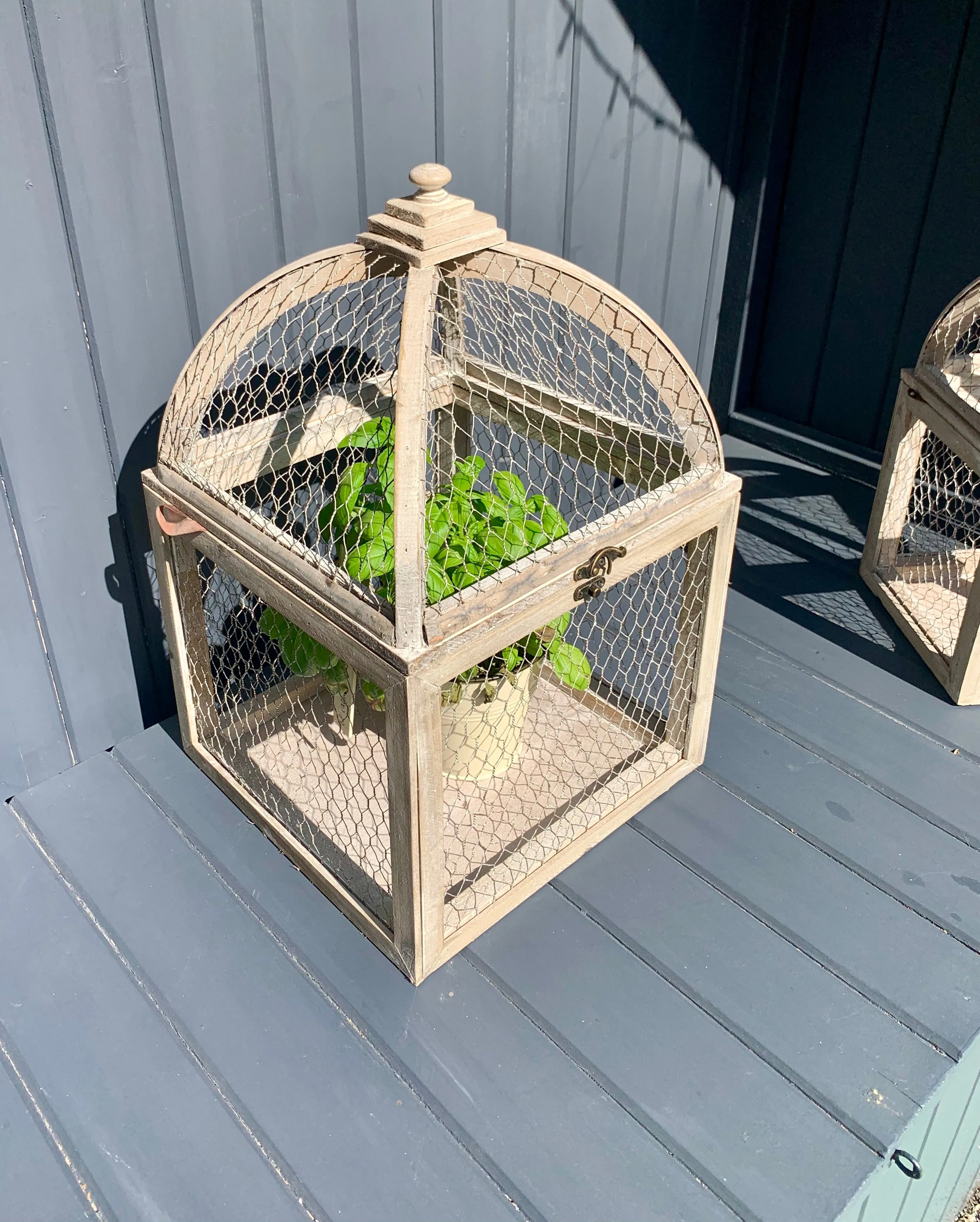 Set Of Two Chicken Wire Cage Lanterns