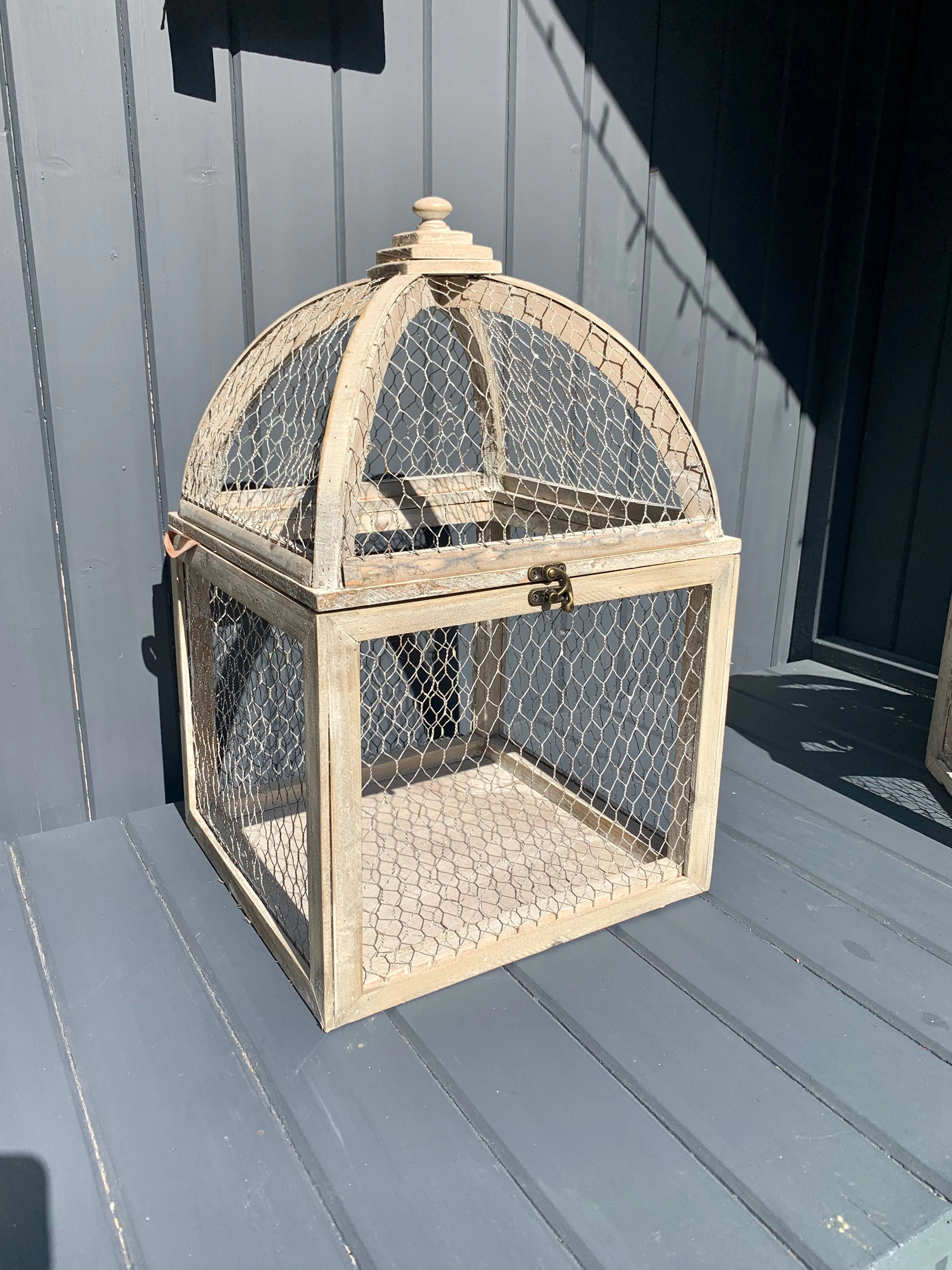 Set Of Two Chicken Wire Cage Lanterns