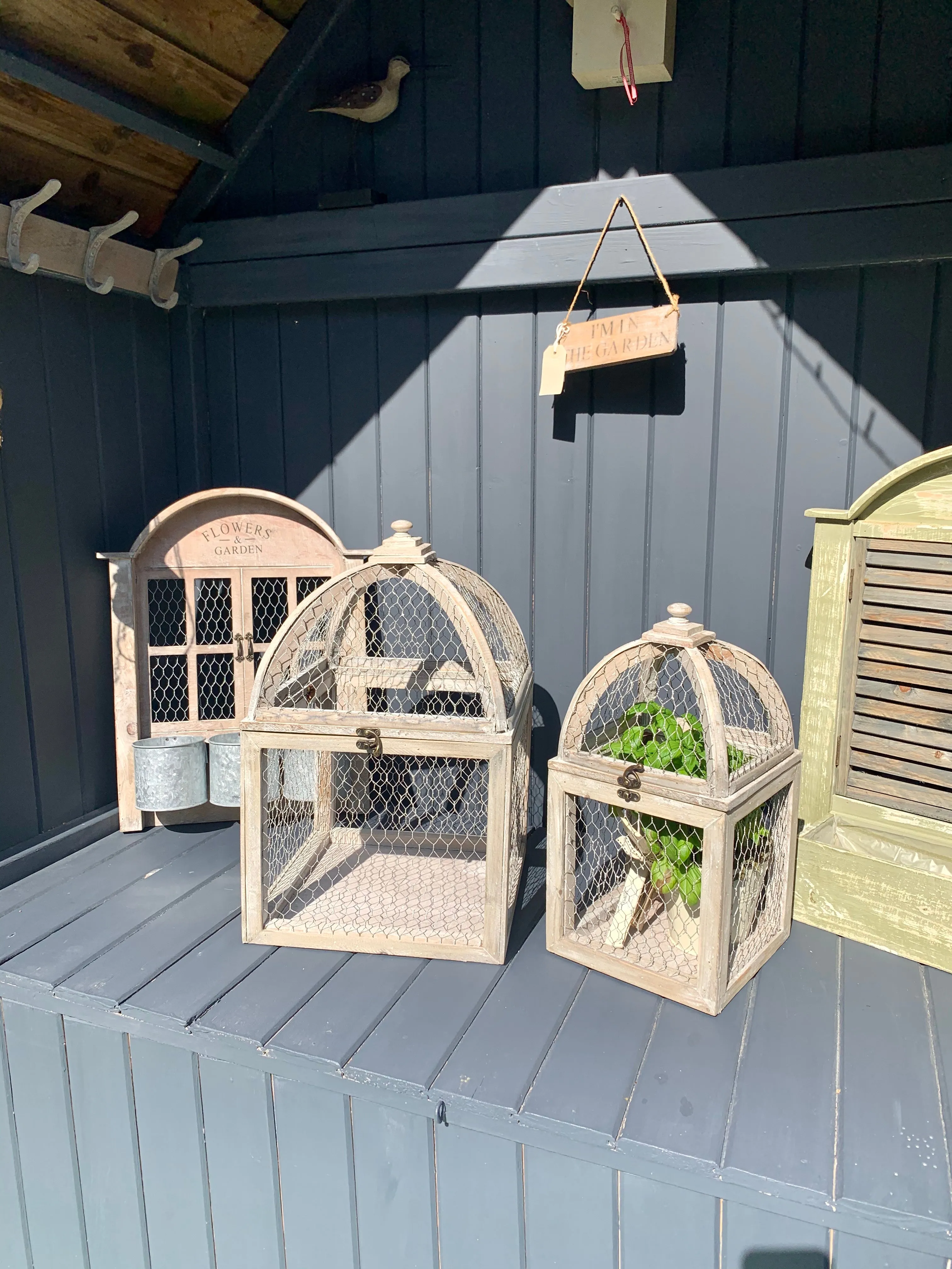 Set Of Two Chicken Wire Cage Lanterns