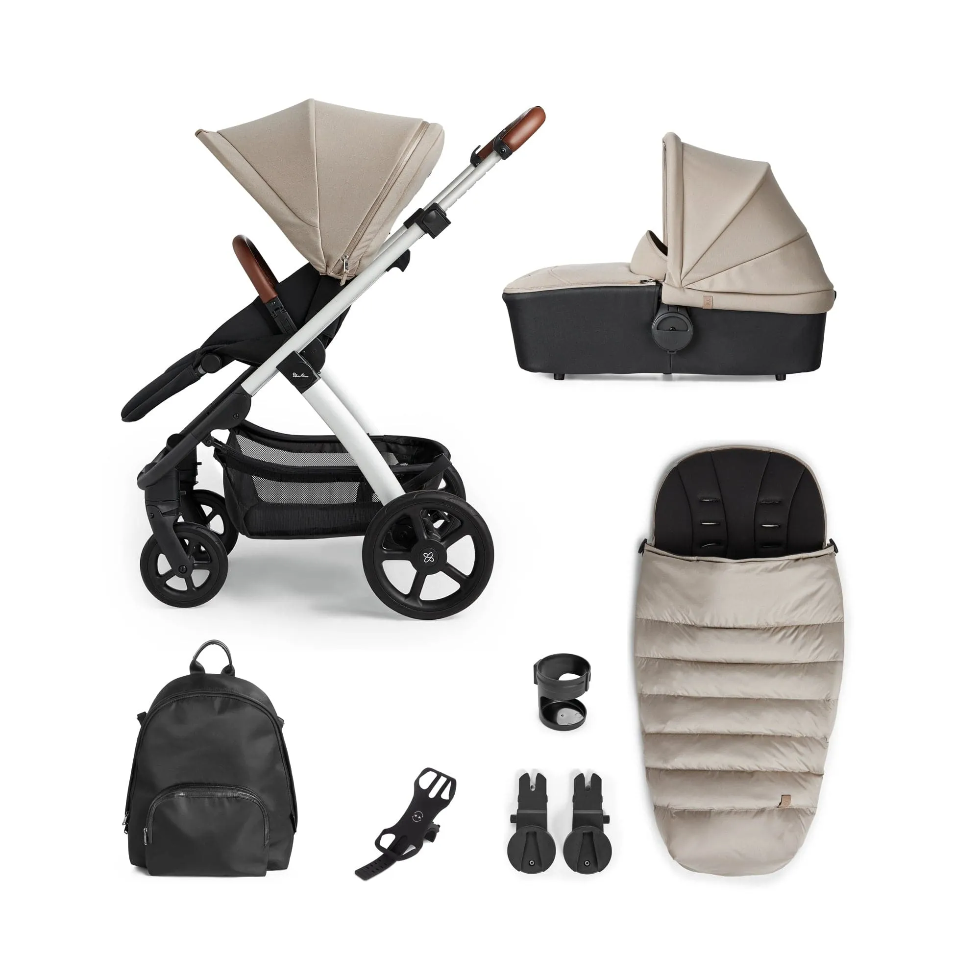 Silver Cross Tide Pram and Accessory Box - Stone