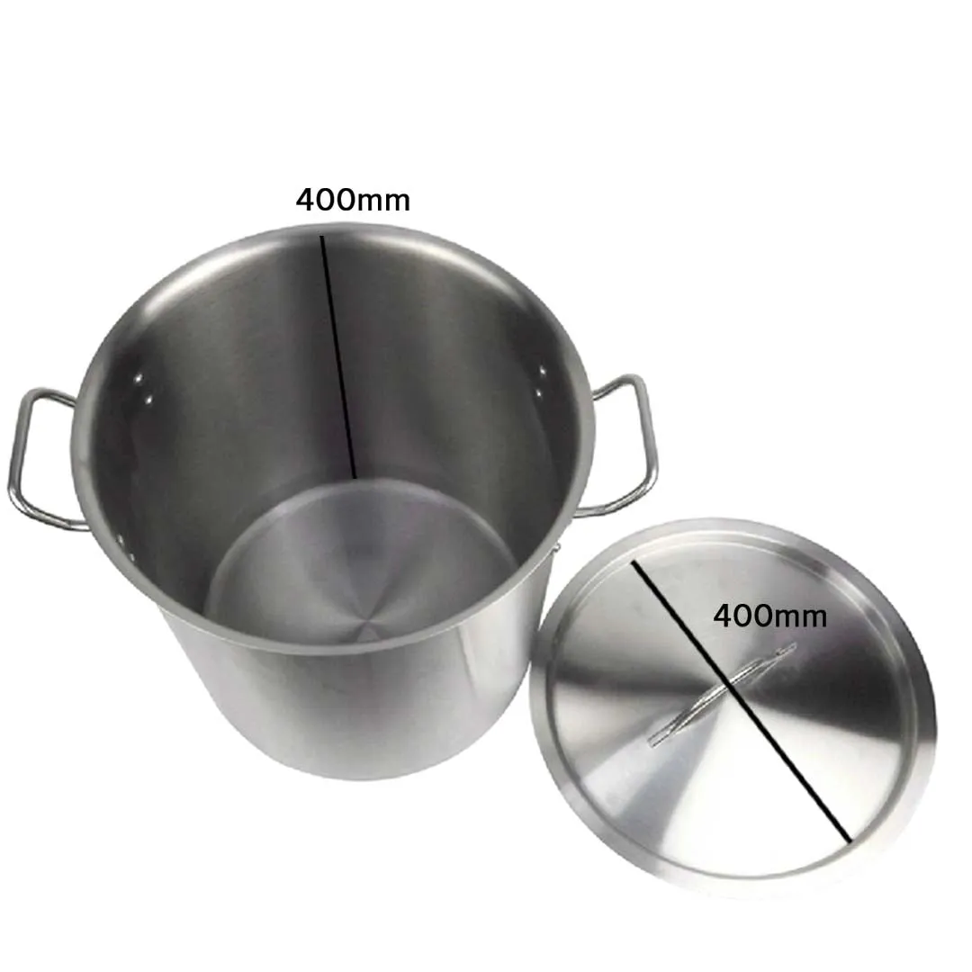 SOGA 50L 18/10 Stainless Steel Stockpot with Perforated Stock pot Basket Pasta Strainer