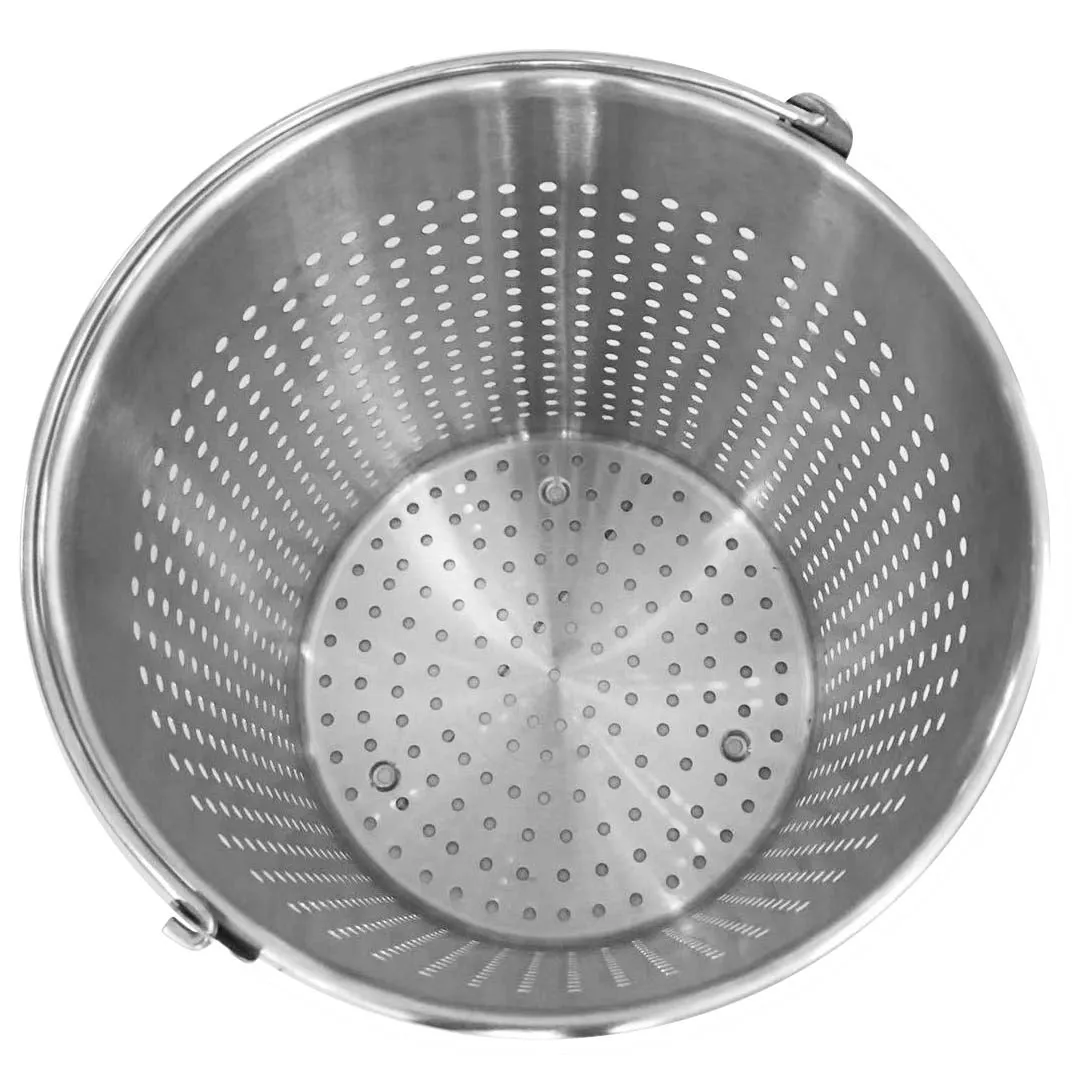 SOGA 50L 18/10 Stainless Steel Stockpot with Perforated Stock pot Basket Pasta Strainer