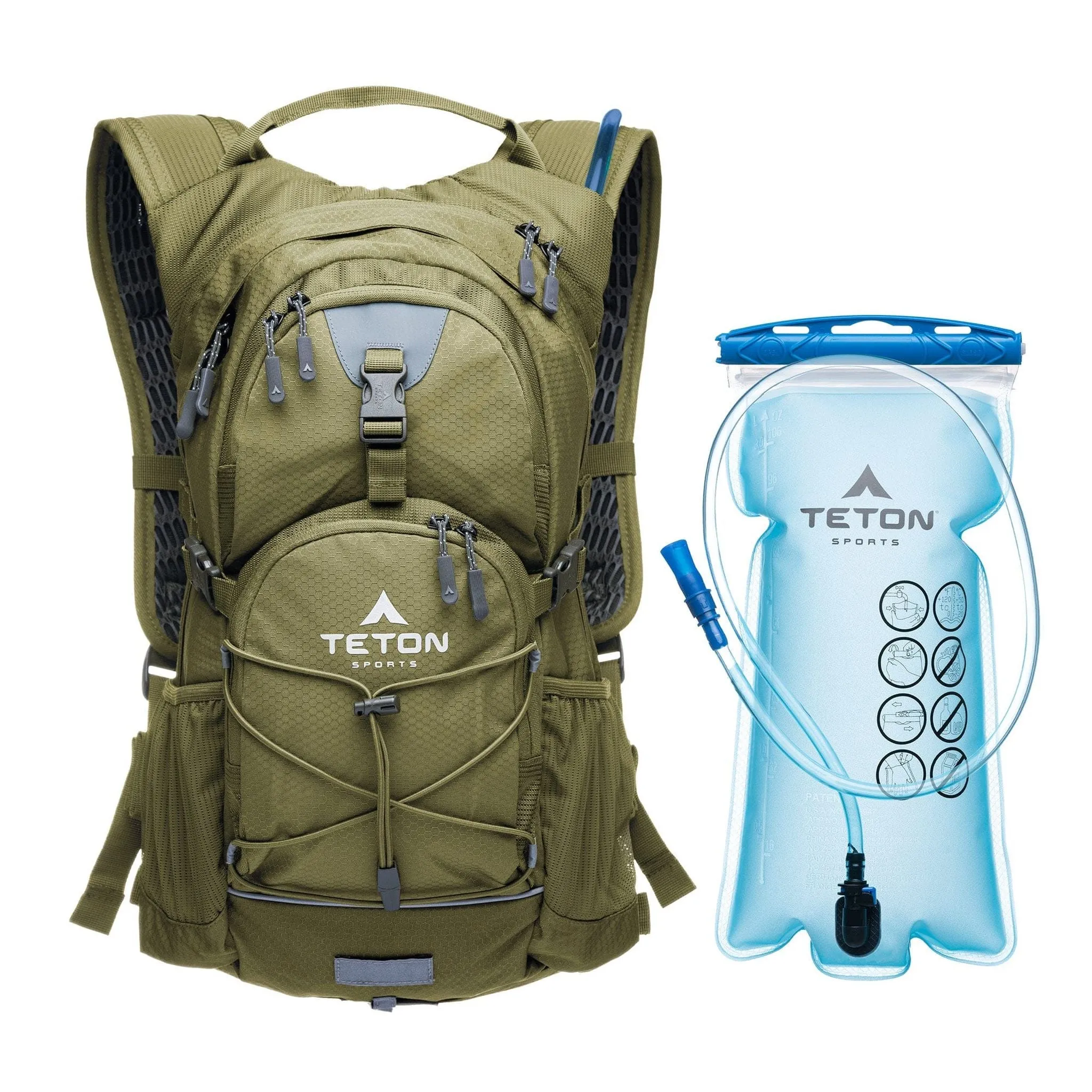 Teton Sports Oasis 22l Hydration Backpack with 3l Bladder in Olive