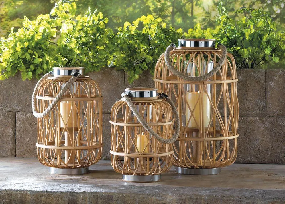 Woven Rattan Candle Lantern (S)